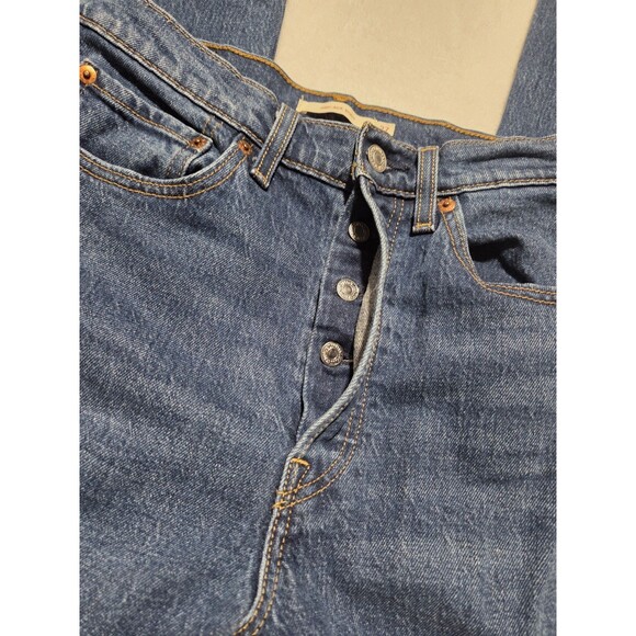 Levis Ribcage Boot Jeans Women 27x33 Blue Bootcut Denim Stretch Rodeo Western - Picture 5 of 14